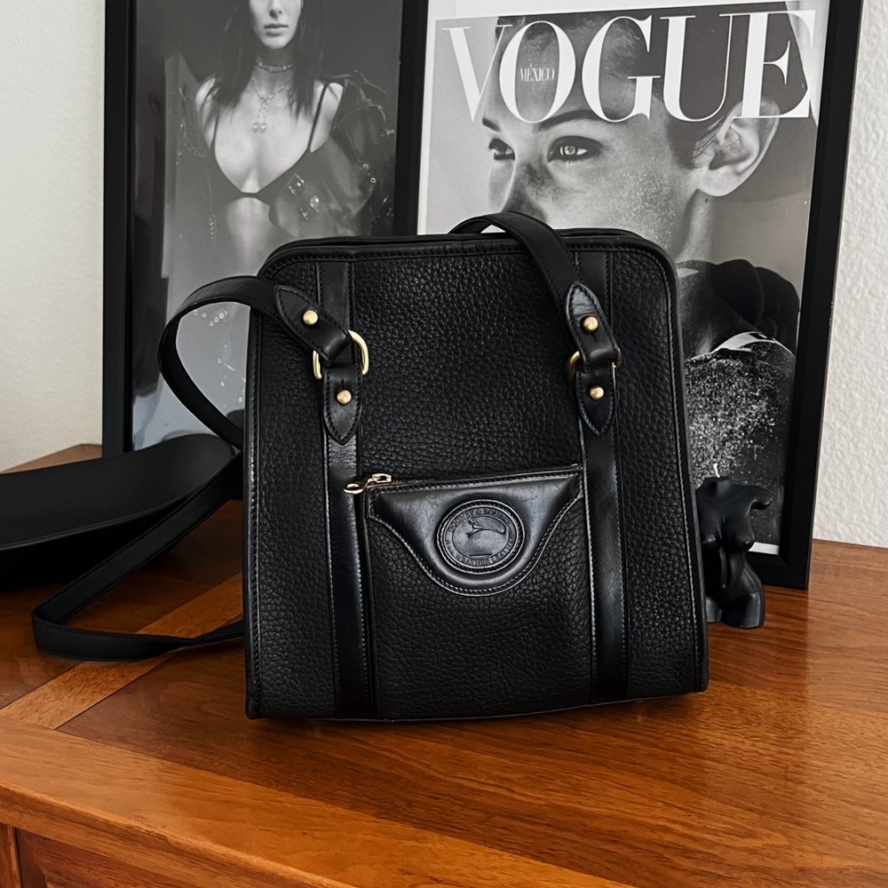 VINTAGE DOONEY AND BOURKE RESTORED BLACK LEATHER COLLECTORS BAG